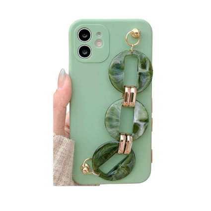 Green Hand Strap Silicone Case Camera Protection - iPhone 12 Pro Max - Πράσινο